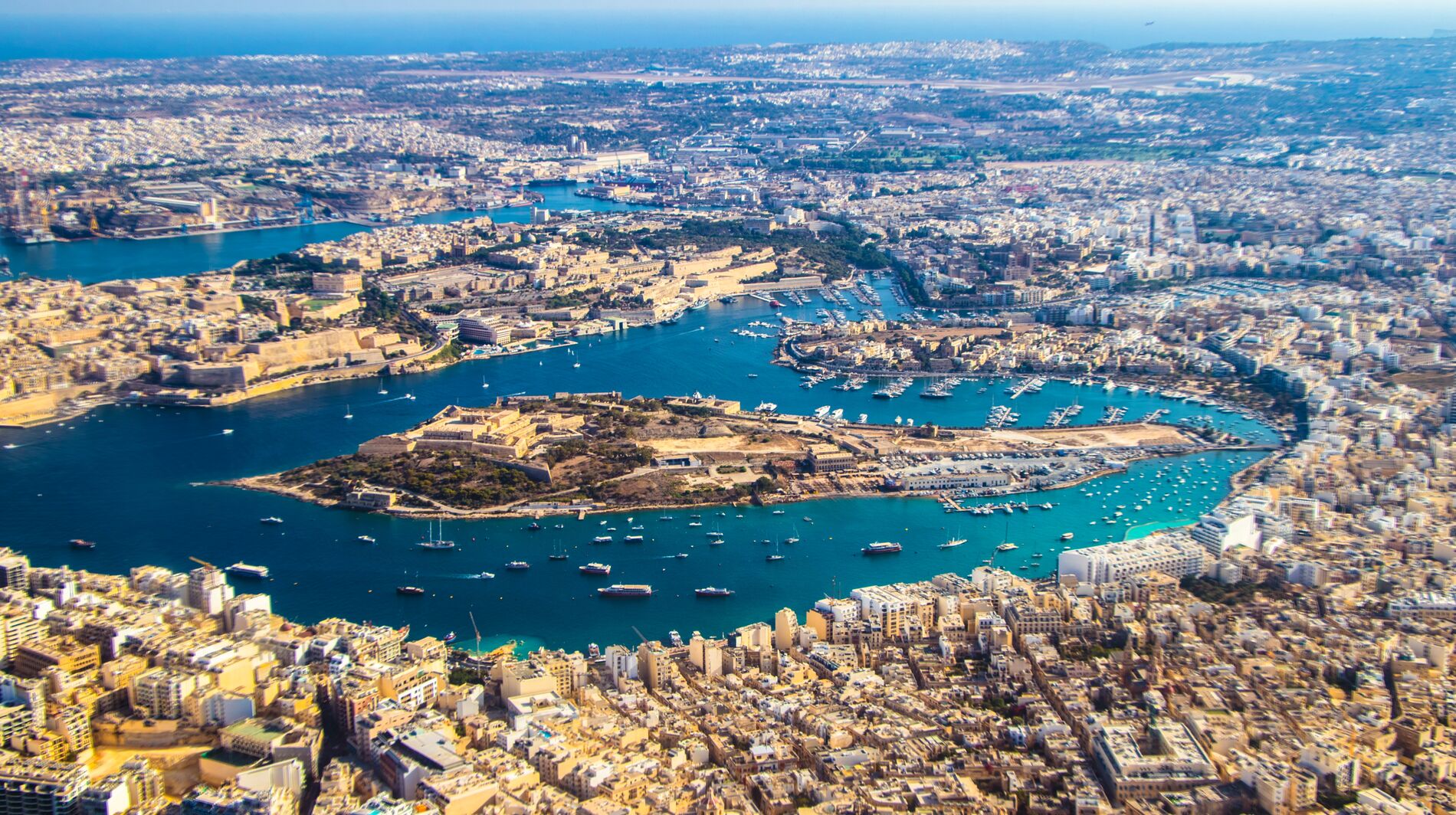 manoel island, malta, aerial panoramic view