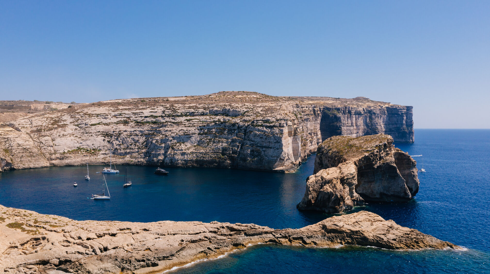 rocky shore of gozo, malta