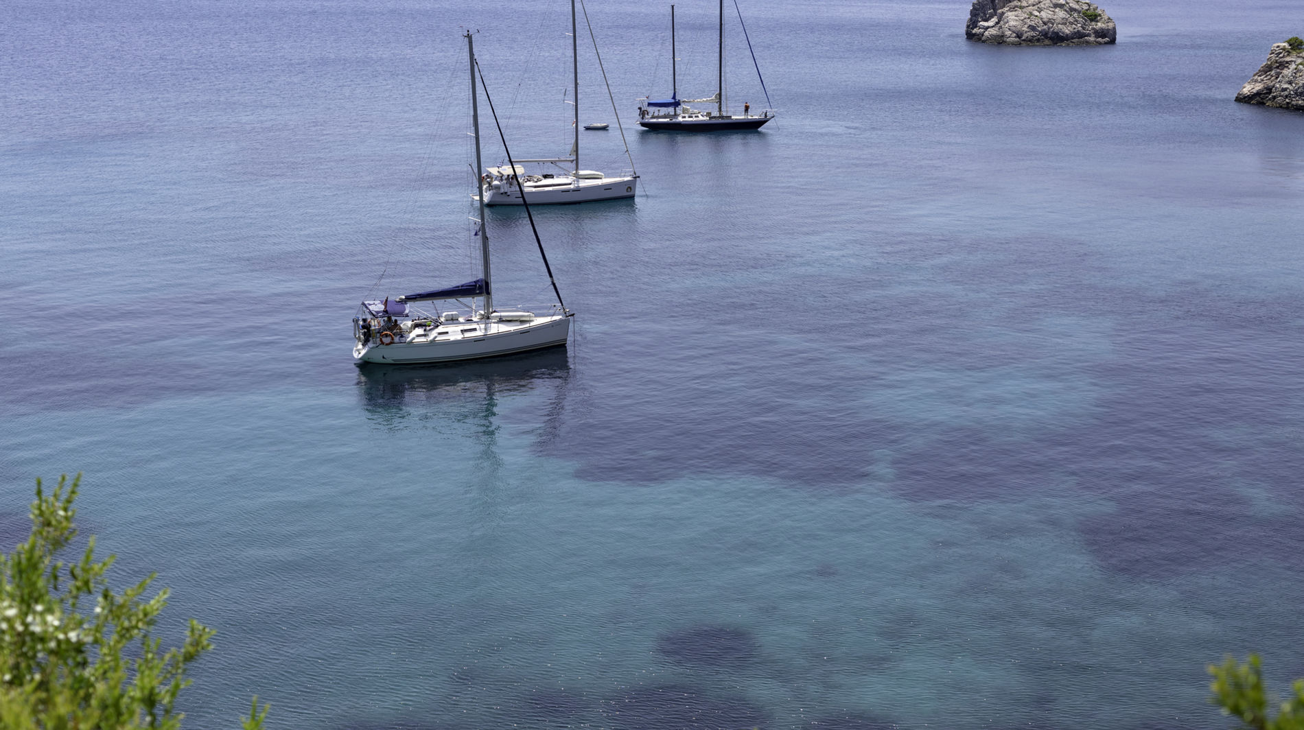 Pristine bay view of a greek island in Aegean Sea.